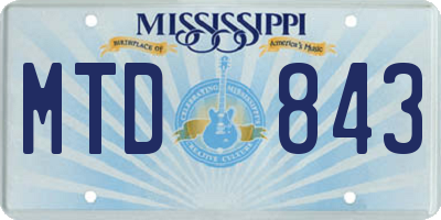 MS license plate MTD843