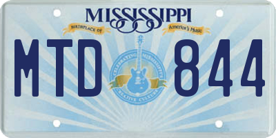 MS license plate MTD844