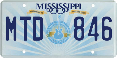 MS license plate MTD846
