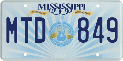MS license plate MTD849