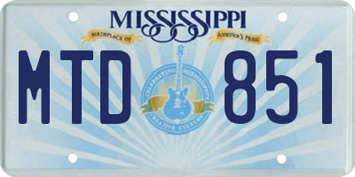 MS license plate MTD851