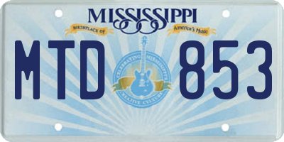 MS license plate MTD853
