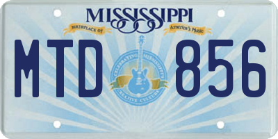 MS license plate MTD856