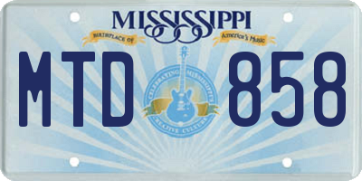 MS license plate MTD858
