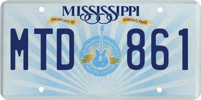 MS license plate MTD861