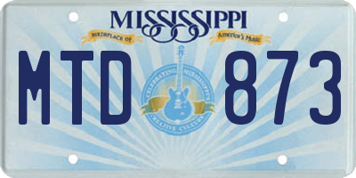 MS license plate MTD873