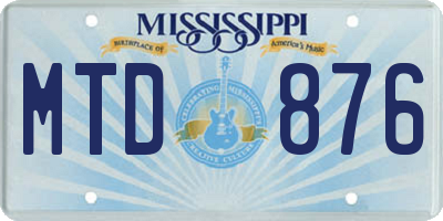 MS license plate MTD876
