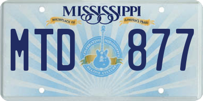 MS license plate MTD877