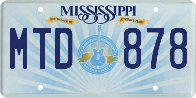MS license plate MTD878