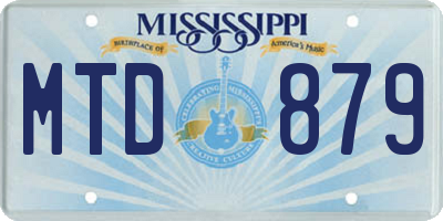 MS license plate MTD879
