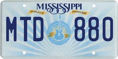 MS license plate MTD880