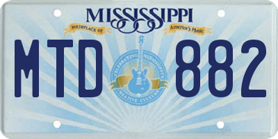 MS license plate MTD882