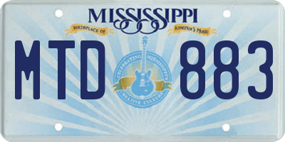 MS license plate MTD883