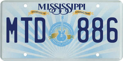 MS license plate MTD886
