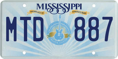 MS license plate MTD887