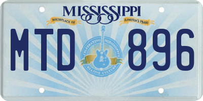 MS license plate MTD896