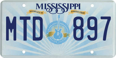 MS license plate MTD897