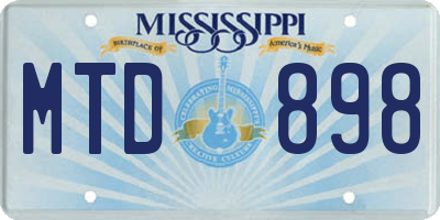 MS license plate MTD898