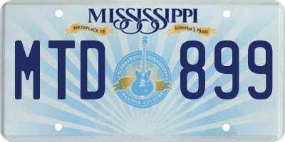MS license plate MTD899