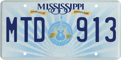 MS license plate MTD913