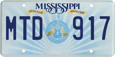 MS license plate MTD917