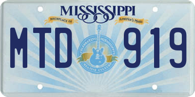 MS license plate MTD919