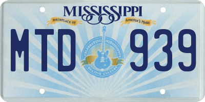 MS license plate MTD939