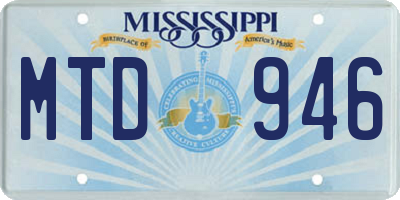 MS license plate MTD946