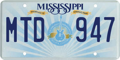 MS license plate MTD947