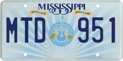 MS license plate MTD951