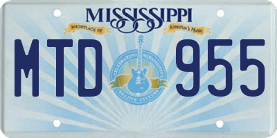 MS license plate MTD955