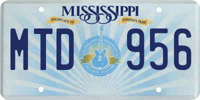 MS license plate MTD956