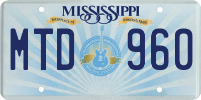 MS license plate MTD960