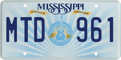 MS license plate MTD961