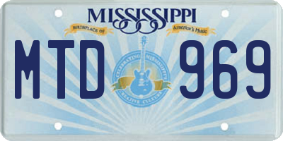 MS license plate MTD969