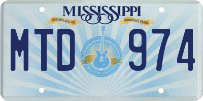 MS license plate MTD974