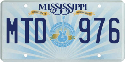 MS license plate MTD976