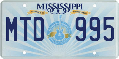 MS license plate MTD995