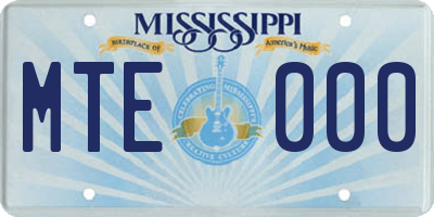 MS license plate MTE000