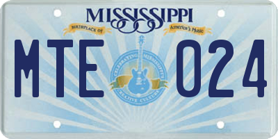 MS license plate MTE024