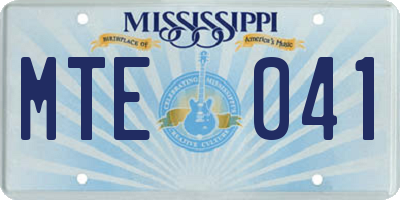 MS license plate MTE041