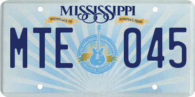 MS license plate MTE045