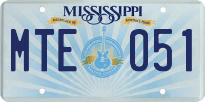 MS license plate MTE051