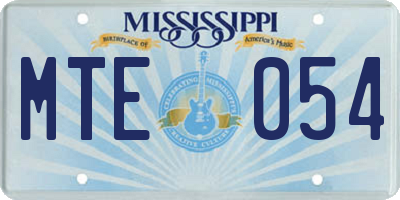 MS license plate MTE054