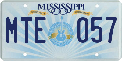 MS license plate MTE057