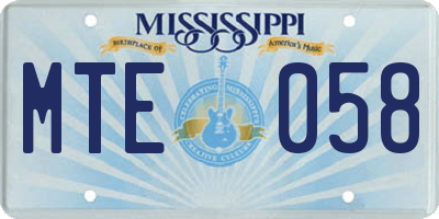 MS license plate MTE058