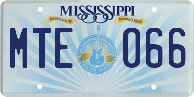 MS license plate MTE066