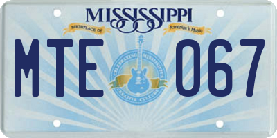MS license plate MTE067