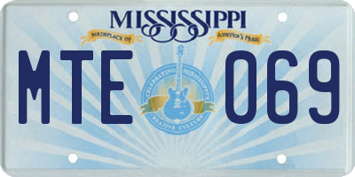 MS license plate MTE069