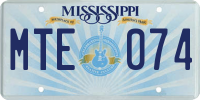 MS license plate MTE074